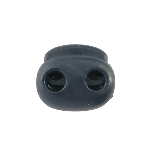 Koordstopper plastic 2 gaten - ovaal 20 mm - donkerblauw
